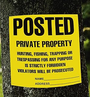 Posted Signs No Trespassing No hunting signs, (100 Pack) Posted Signs No Hunting or Trespassing Signs, Heavy Duty, Weather Resistant, 11” x 11" Posted Signs Yellow