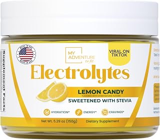Zero Sugar - Lemon Candy Electrolytes Powder - Refreshing Hydration - Caffeine Free Energy with All Natural Ingredients - Vegan, Keto & Paleo - Sugar Free Electrolytes Powder Drink Mix - 37 Servings