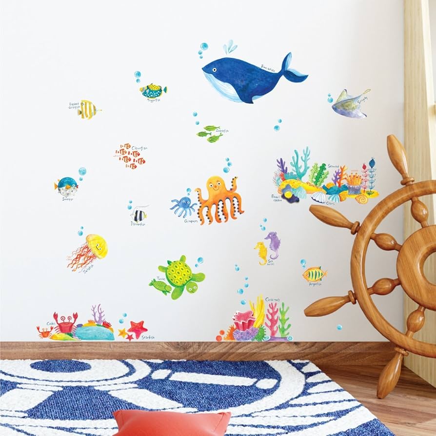 海の絵 Amazon.co.jp: 絵画風 壁紙ポスター （はがせるシール式