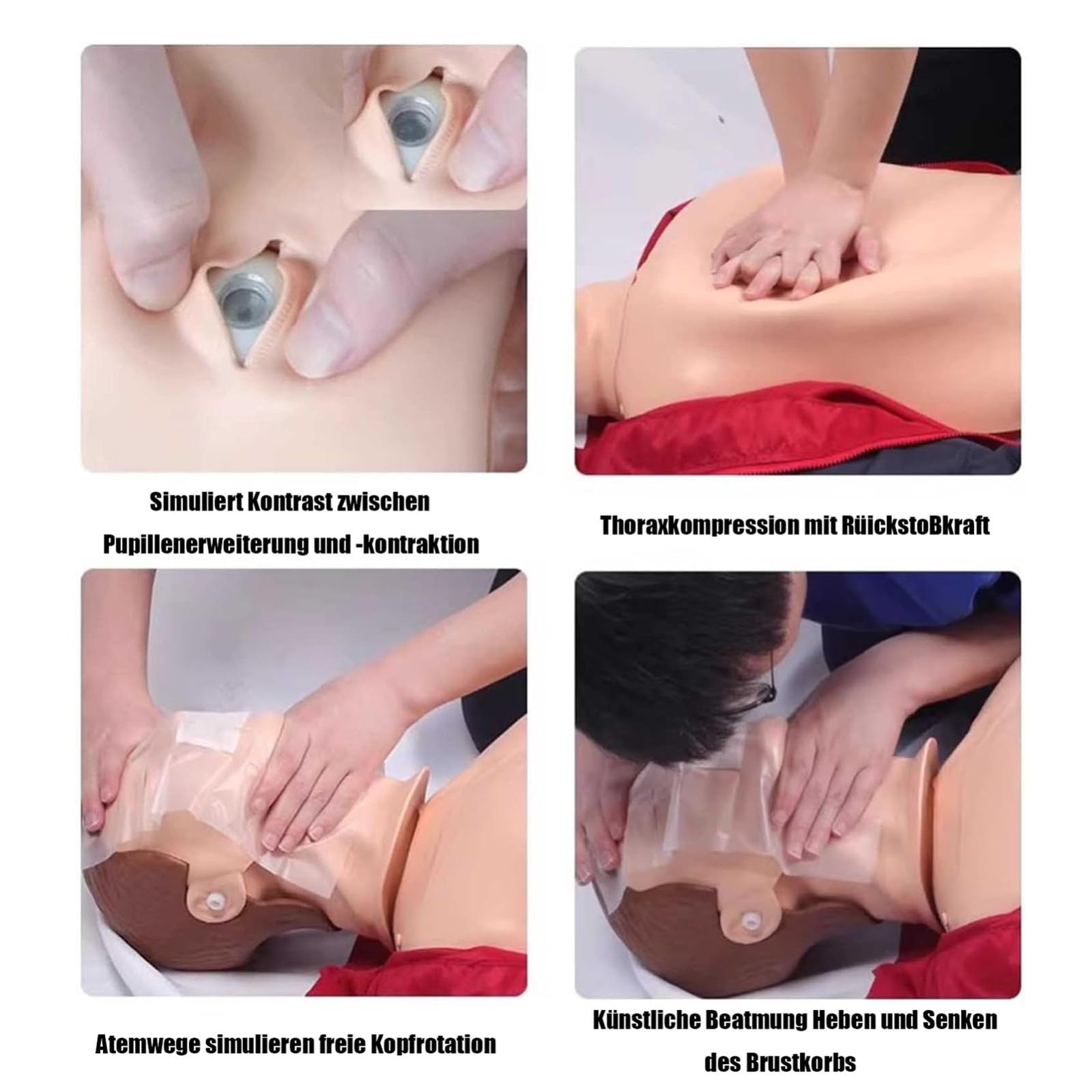 Reanimationspuppe Erwachsene Erste Hilfe Trainingspuppe CPR Medizinische Puppe für Medizinische Pädagogische Trainingshilfe