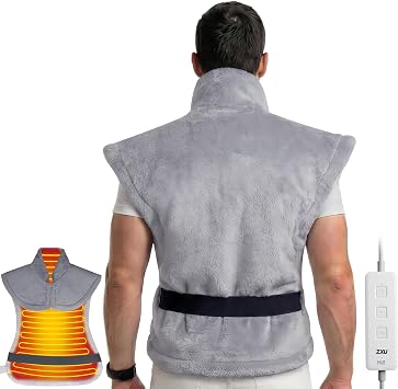 Heating Pad for Neck, Shoulder, Back Pain Relief, 38" x 26" Extra Large Electric Heated Wrap for Back Pain Relief, 3 Heat Settings, 11 ft Long Cord, Auto Shut Off King Size Hot Heated Pad