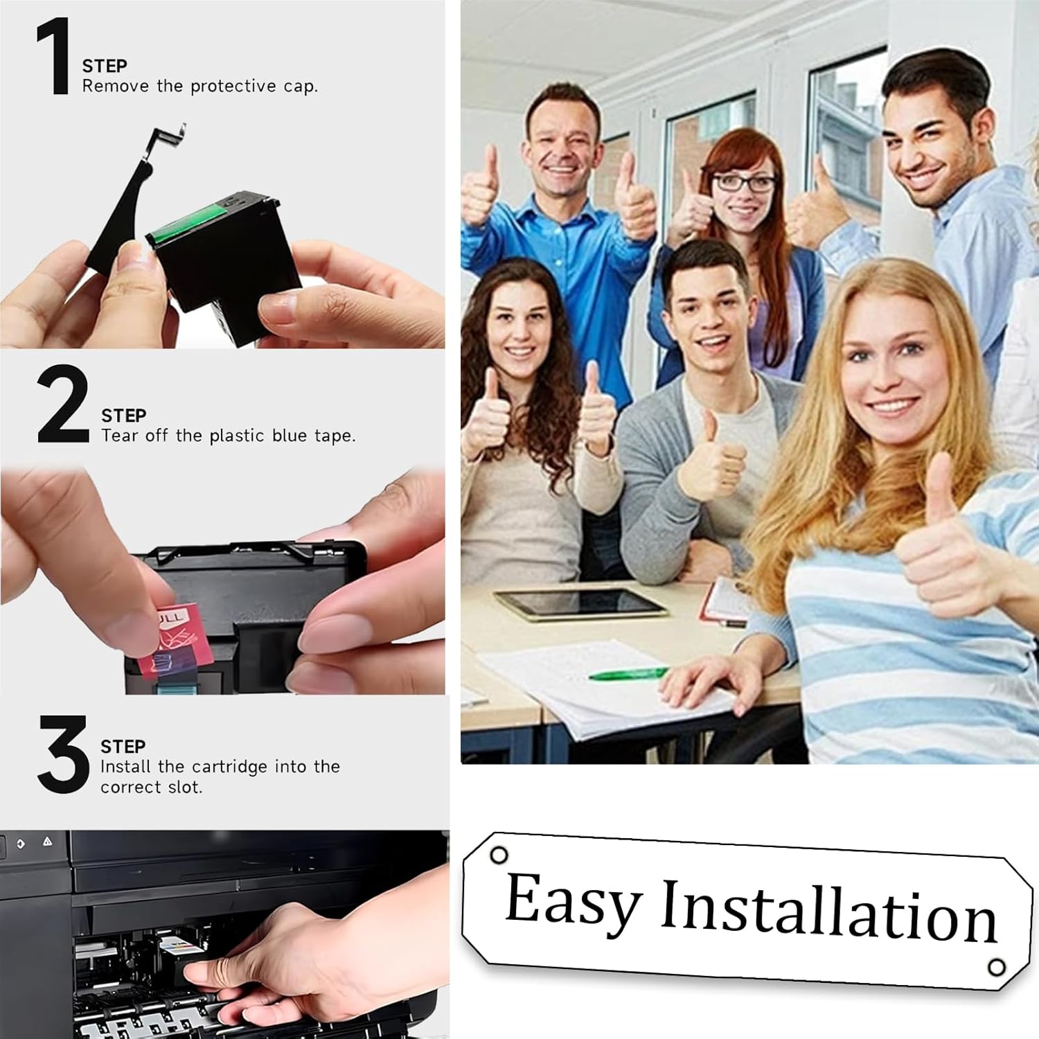 Compatible for HP 305XL Ink Cartridge Combo Pack Replacement for 305 XL Cartridges Fit for HP DeskJet 2710 2720 Plus 4120 4122 Envy 6010 6012 6020 Pro 6410 6412 Printers (1 Black)