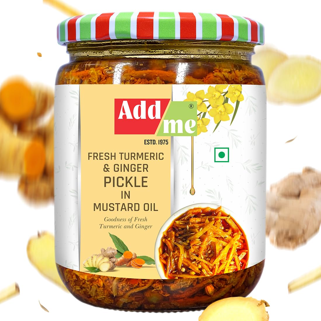 Add me Homemade Haldi aur adrak ka achar 500gm, Fresh Mix Pickle of Turmeric and Ginger Glass Pack - Image 6 thumbnail