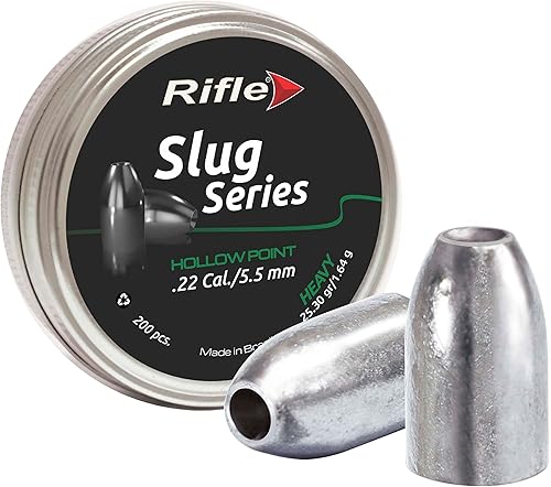 Miniatura 20 de Perdigones para rifle de aire Calibres .177, .22, .25, .30, .35 Punta redonda, abovedada, hueca, tipo slug Varios pesos para tiro al blanco