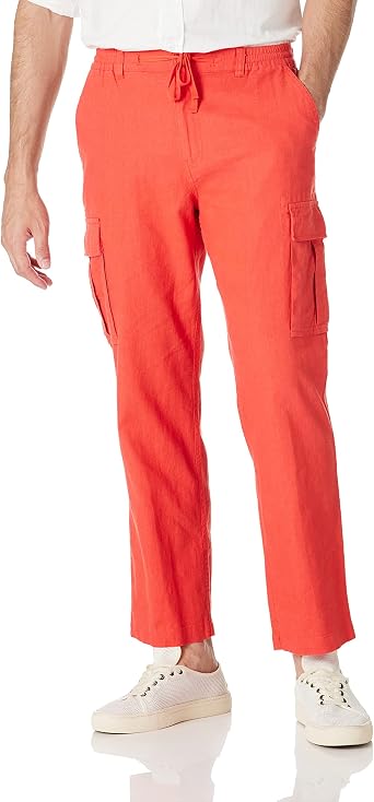 Linen Cotton Blend Cargo Ninth Pants 