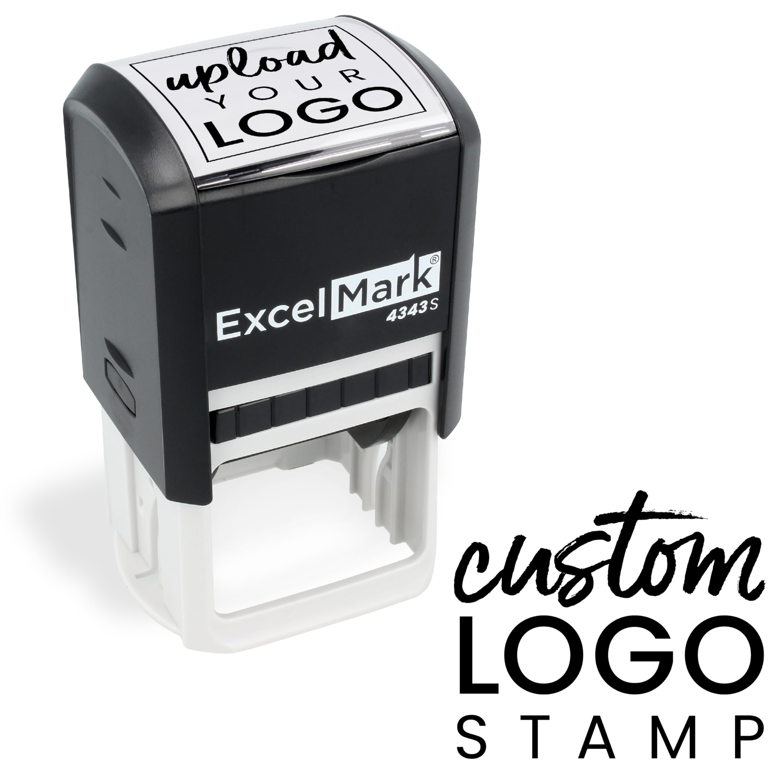 ExcelMark Custom Logo Stamp - Personalized Self-Inking Stamp - Upload Your Own Image (Round)