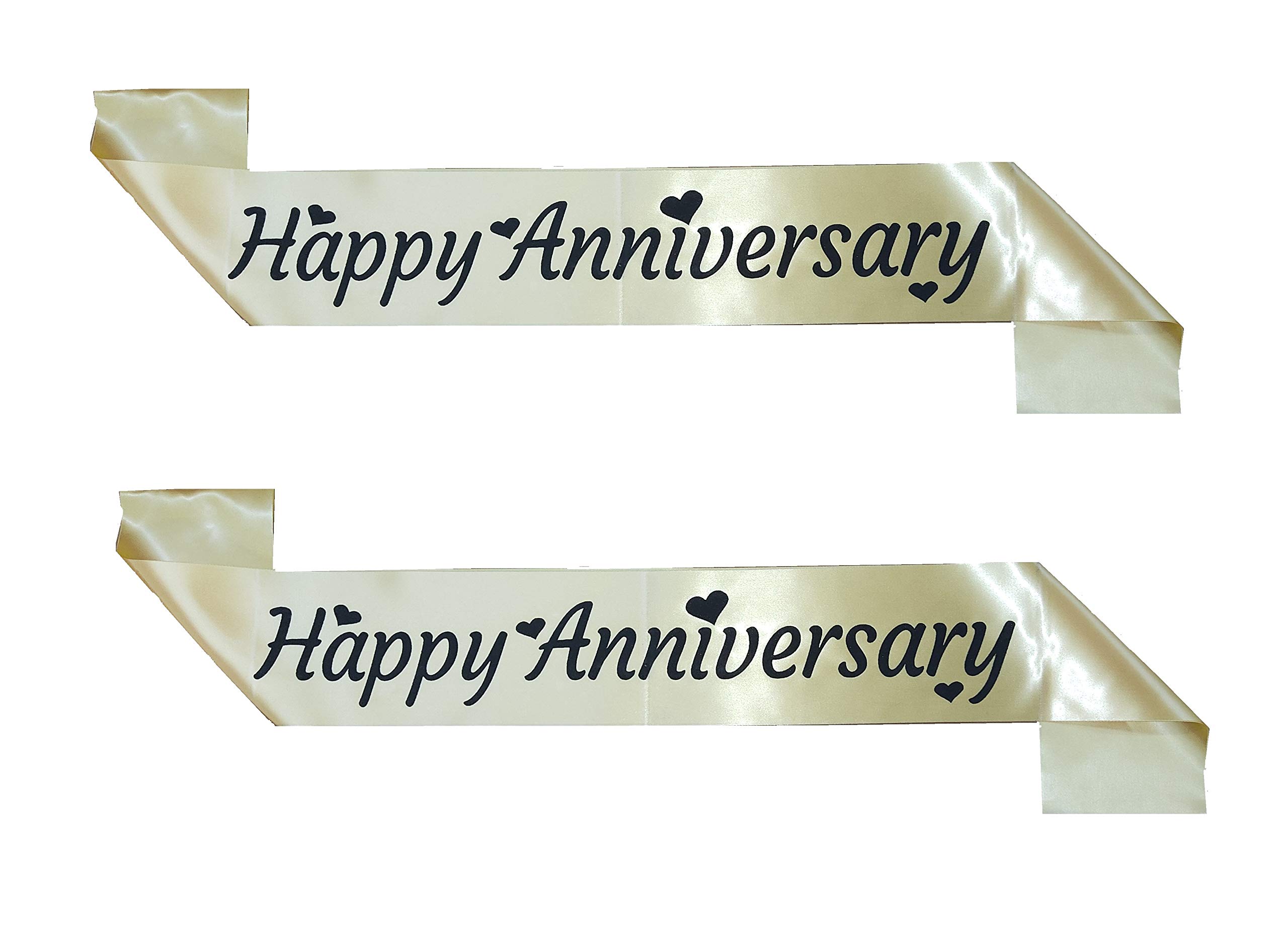 morel Multi Color Satin SASH 'Happy Anniversary' for Wedding Anniversary Party and Party Decorations.(63 INCH)