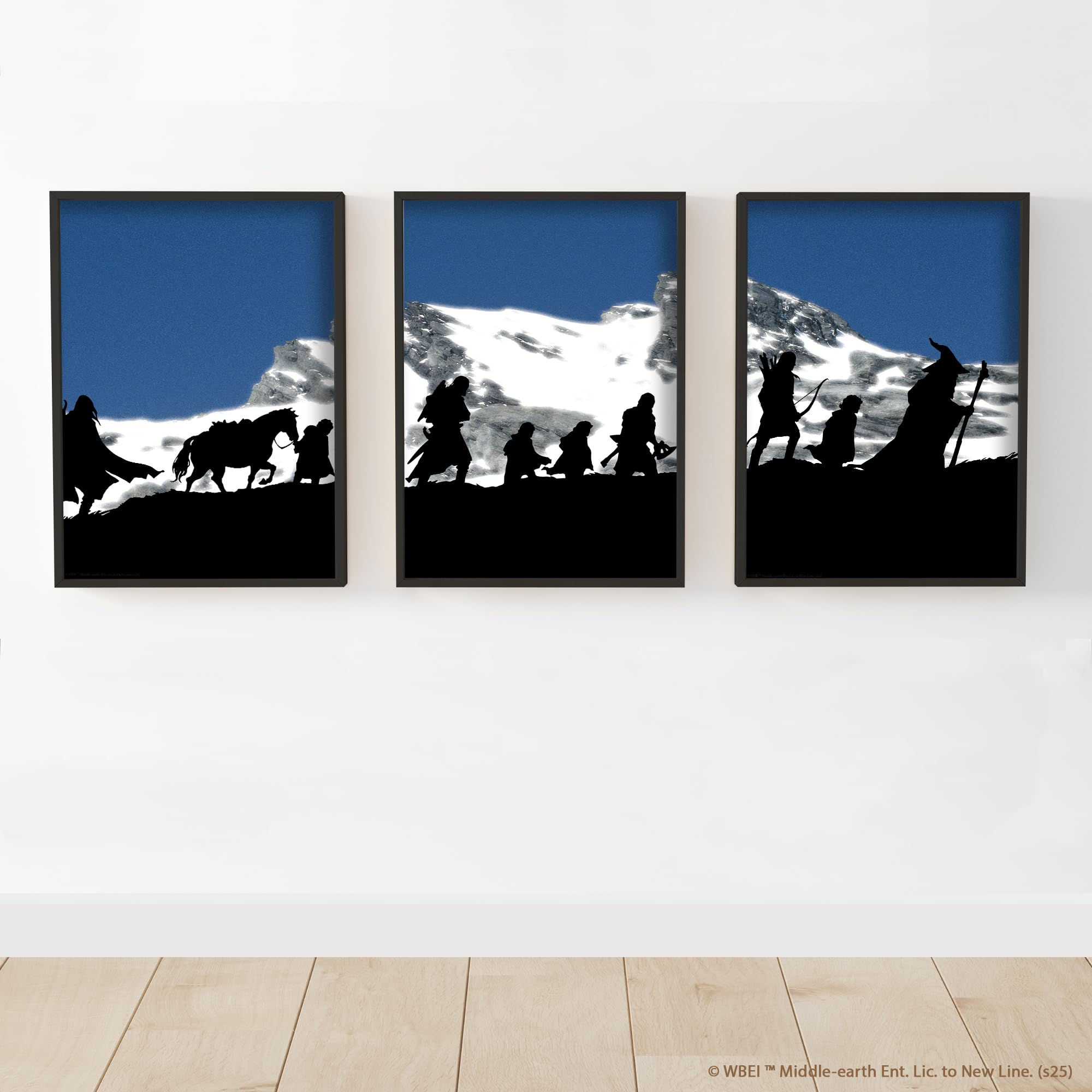 Themed Multicolour The Lord Of The Rings Print - The Fellowship Of The Ring Group Walking Set Of 3 Posters Wall Art (21Cm X 29.7Cm - A4 (Each))
