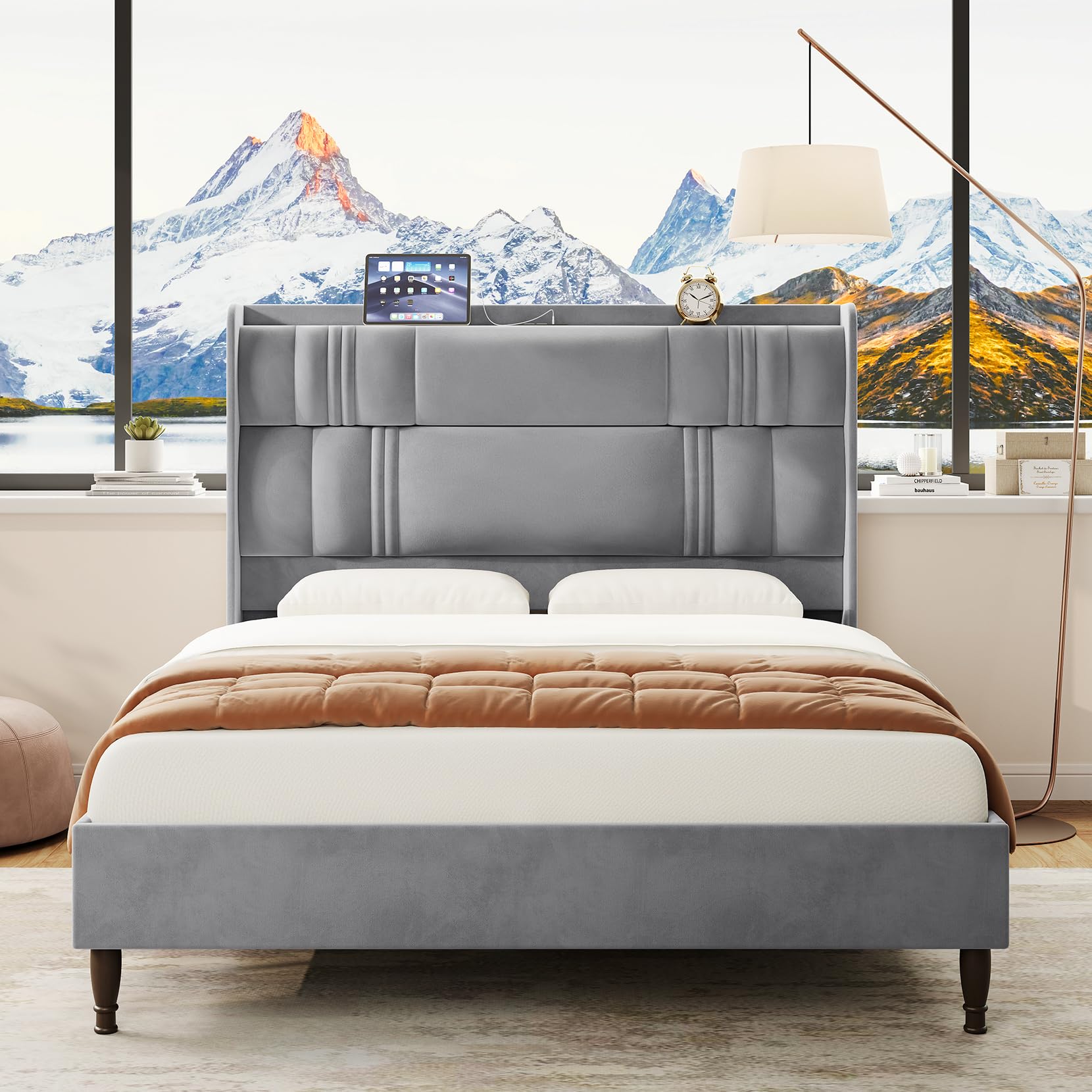 クイーンサイズ ベッドフレーム queen size bed frame Amazon｜Breezehome クイーンサイズ ベッドフレーム ヘッド
