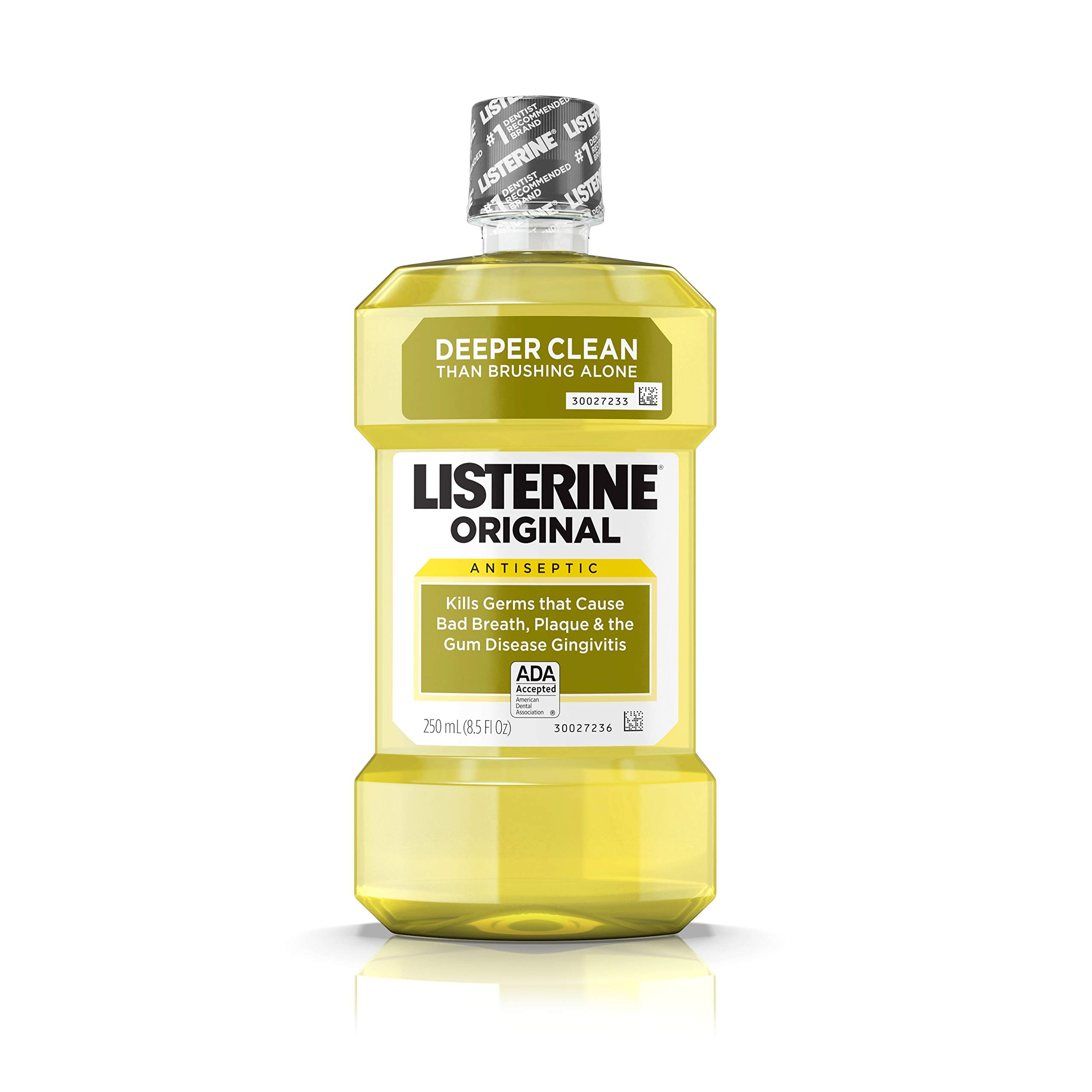Listerine Original Oral Care Antiseptic Mouthwash with Germ-Killing Formula to Fight Bad Breath, Plaque and Gingivitis, 250 mL