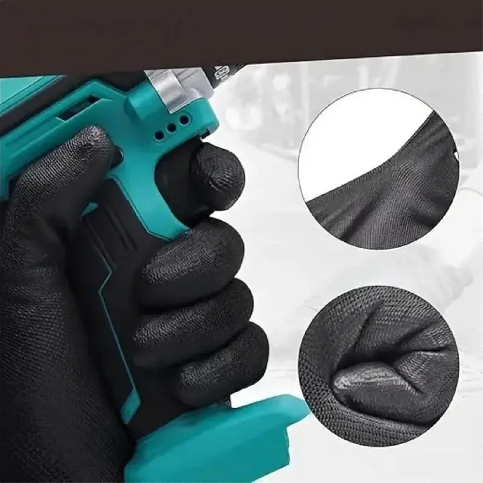 Compatible con 12 pares de guantes de trabajo de seguridad con revestimiento de palma negros y grises for trabajos de reparación y carpintería(Gray 12 pairs,M)