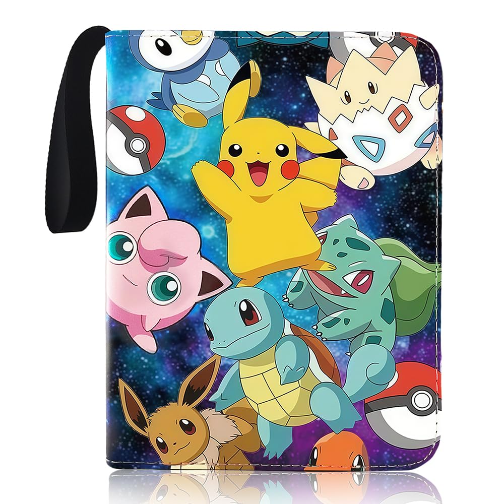 Upgwmwap Card Binder, 400-Pocket PU Zip Card Album 50 Double-Sided Sleeves