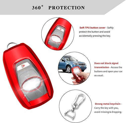 Miniatura 4 de QBUC Funda para llavero Subaru Forester XV CrossTrek Ascent Outback Legacy Impreza STI WRX BRZ (rojo)