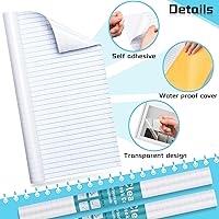 Vista 5 de Tatuo Rollos de cubierta de papel transparente de 13.5 pulgadas x 5 pies, funda de libro autoadhesiva transparente de plástico protector