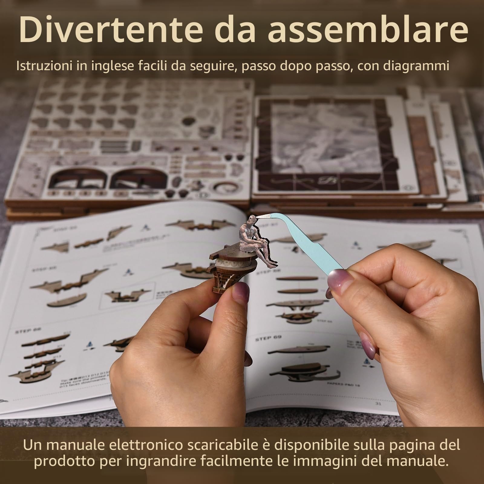 MiniCity Berninis - Kit Book Nook con LED, casa in miniatura fai da te