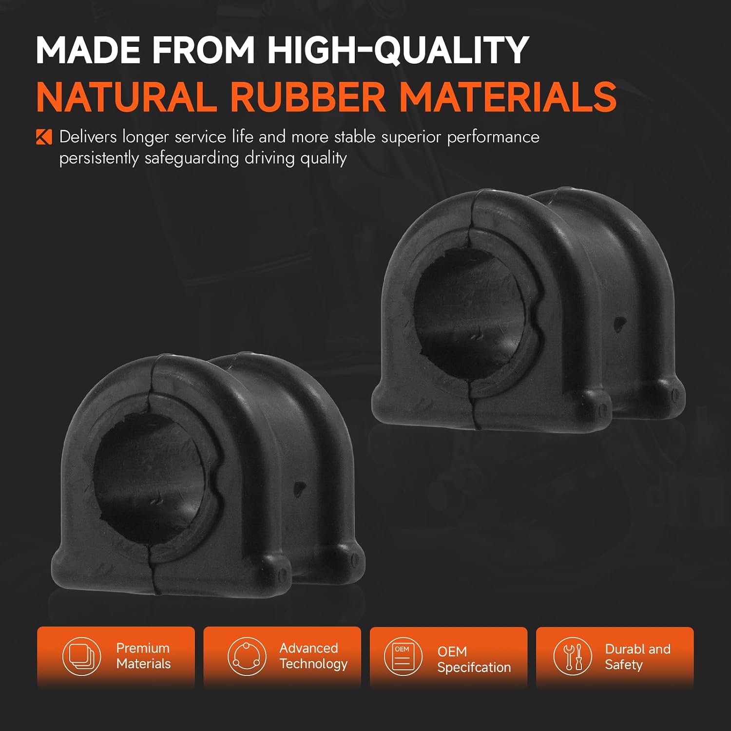 68213310AA Front Stabilizer Sway Bar Bushing Compatible with Jeep Grand Cherokee 3.0L 3.6L 5.7L 2011-2020, Compatible with Dodge Durango 2011-2020, OE Replace# 52124887AD 68184510AA, Set of 2