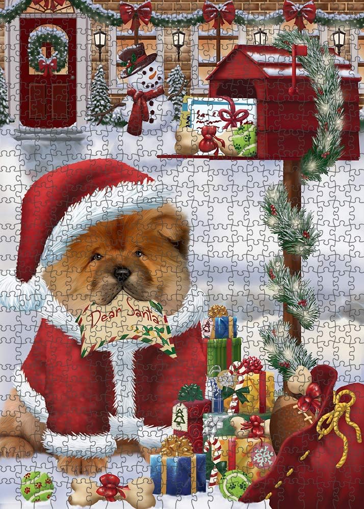 Dear Santa Mailbox Christmas Chow Chow Dog Jigsaw Puzzle for Adults - Animal Printed Interlocking Puzzle Game Artwork - Gift for Dog Lover's -1000 Pcs 29.5"x19.7", PZLE55666