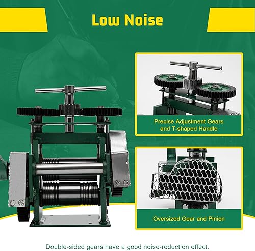 Miniatura 5 de RustyVioum Máquina de laminador de prensa de joyería, 0.039x 3.346 in Manual Schmuckpresse Maschine, herramienta de rodillo de hoja de metal plana