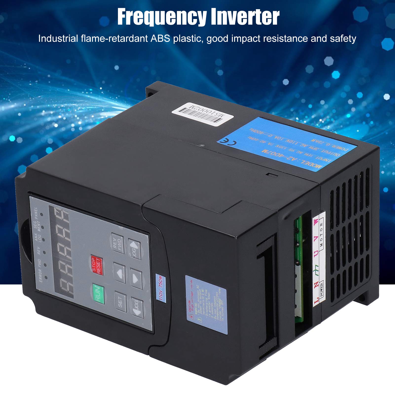 EVGATSAUTO AT5-1500X 1500W Inverter – Single-Phase Input To 3-Phase Output Motor Speed Controller, 220V, With Digital Display & Overcurrent Protection