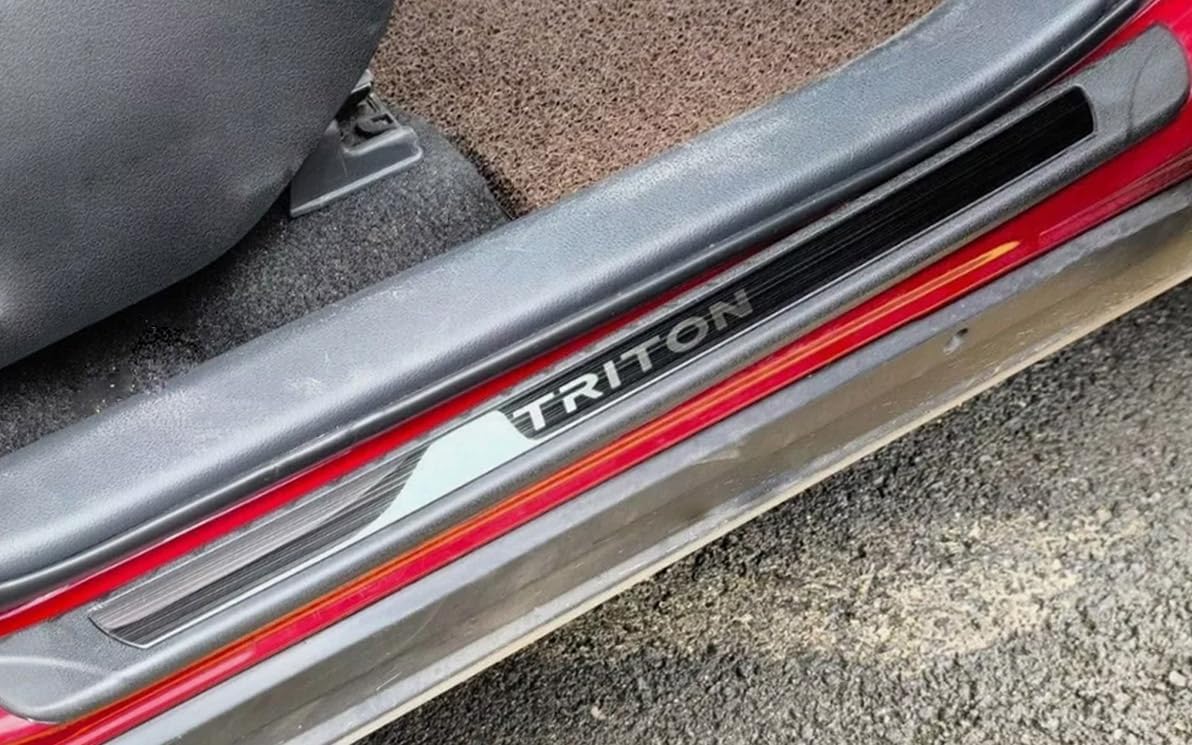 Door Sill Protector Scuff Plate Guard for Mitsubishi Triton L200 2026 2025 2024 2023 Car Accessories Door Sill Panel Guard Plate Trim Strip ABS Black