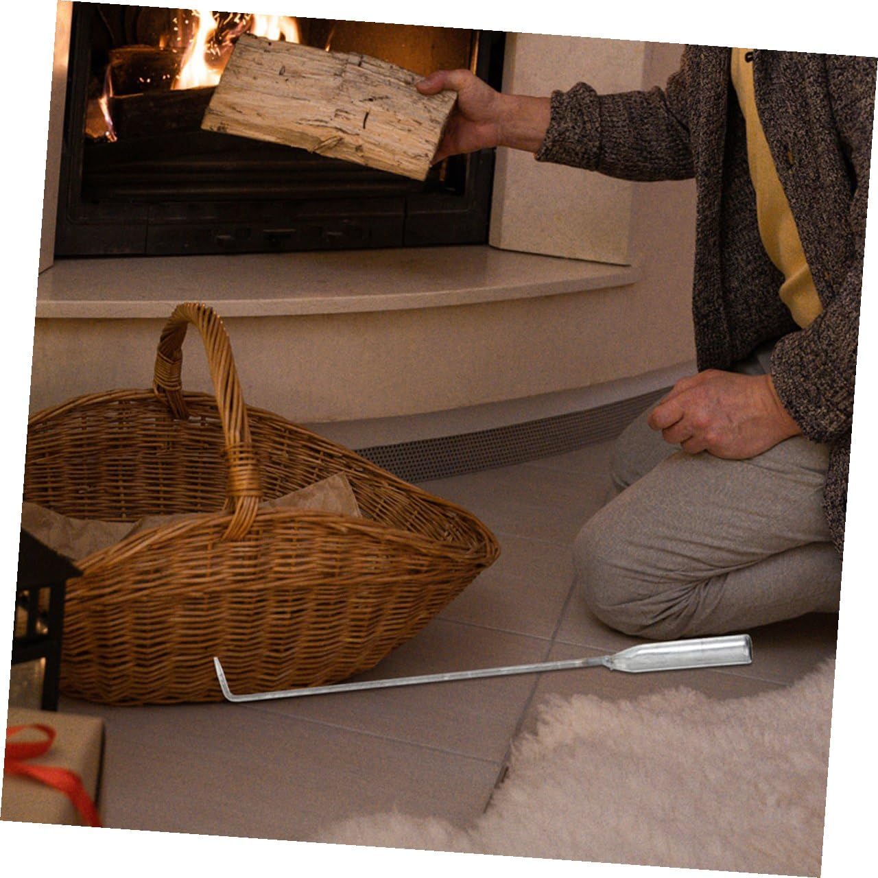 Thickened Fireplace Tool Ash Shovel Fire Poker Stick for Home Fireplaces Bonfire Fire Pit Stove Coal Handling