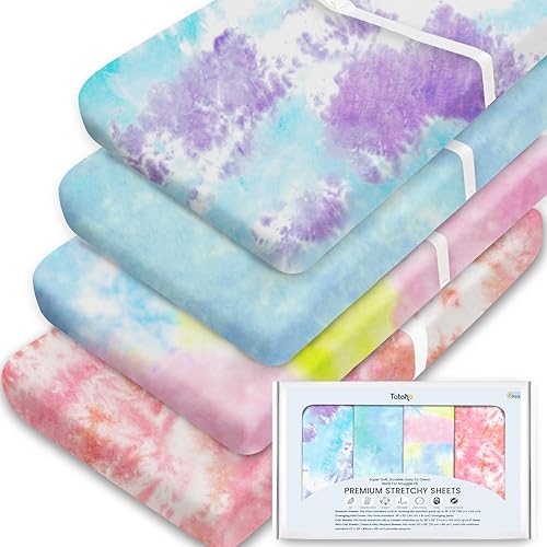 TotAha Fundas elásticas de alta calidad para cambiador (paquete de 4) hipoalergénicas, cómodas y sedosas, suaves como la mantequilla, efecto