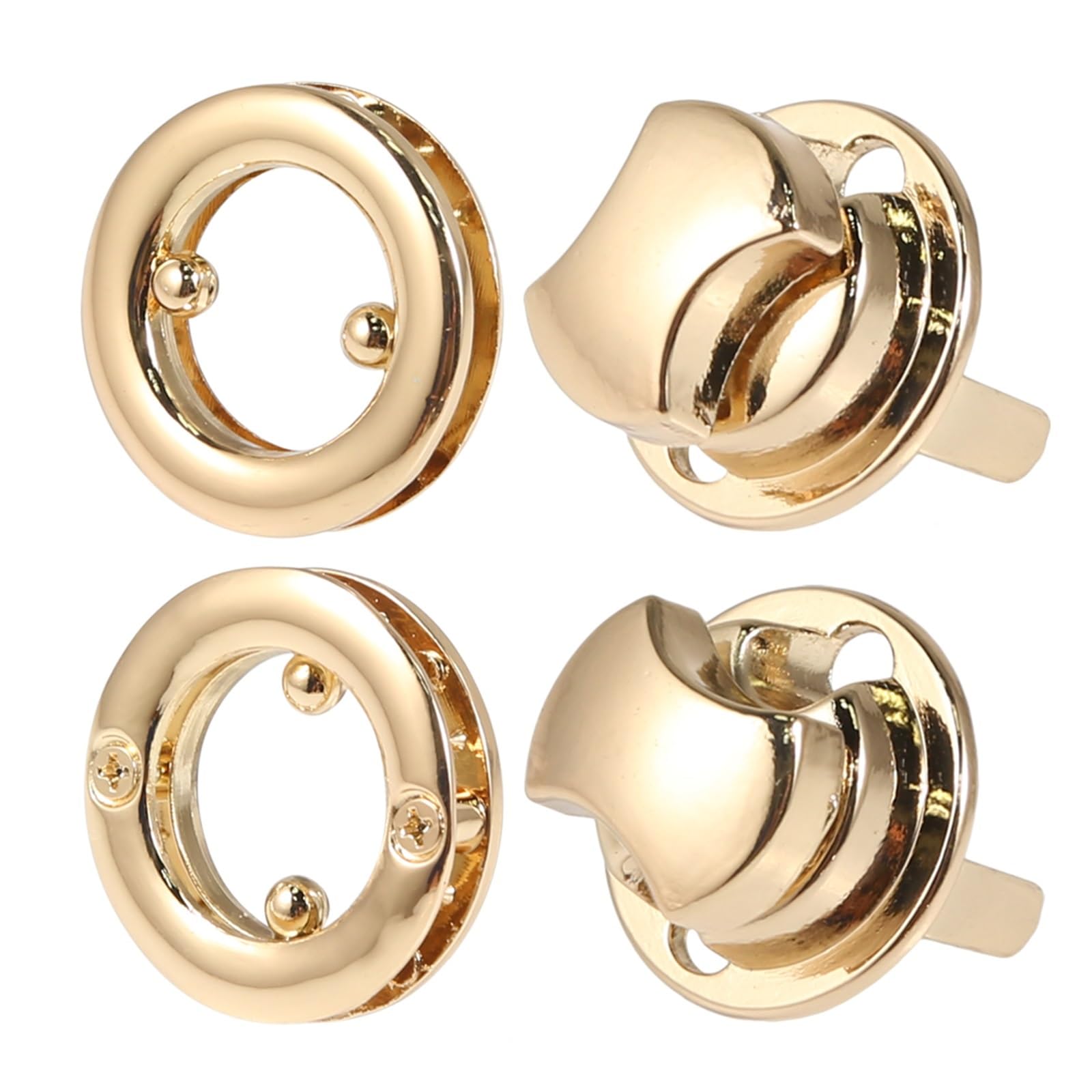 PVUVTNAHW 10pc 3.2CM Metal Round Bag Turn Lock Twist Clasp Leather Craft For Handbag Shoulder Purse DIY Hardware(Lightgold)