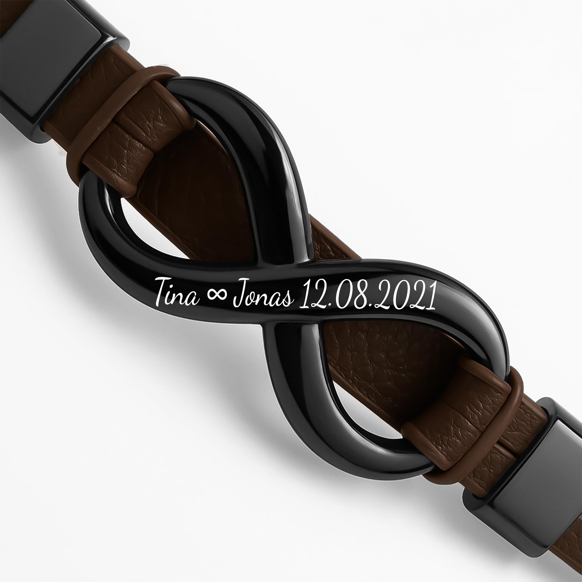 UNIQAL | Personaliesiertes Lederarmband mit Gravur "SHAPE" Herren Damen | Leather Bracelet mens | Magnetverschluss | handgemacht in Germany