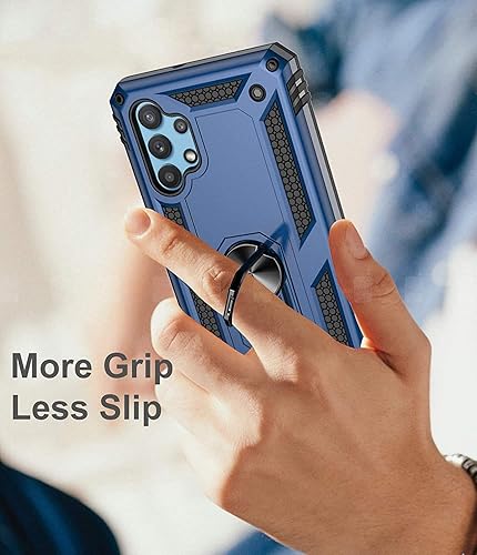 Miniatura 7 de Funda compatible con Samsung Galaxy A32 5G con protector de pantalla de vidrio templado y soporte de anillo de agarre magnético, cubierta protectora