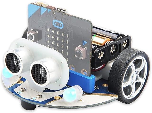 ELECFREAKS microbit Mini Cutebot Kit Compatible with BBC Micro:bit V2 and V1, DIY Programmable Robot Car Kit, STEM Educational Project, Graphical Makecode Coding Car with Tutorial (Without Micro:bit)