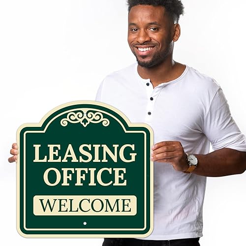 Miniatura 5 de Sigo Signs - Letrero decorativo de bienvenida para oficina, verde oscuro, 18 x 18 pulgadas, ACM, resistente a la decoloración, fabricado en Estados