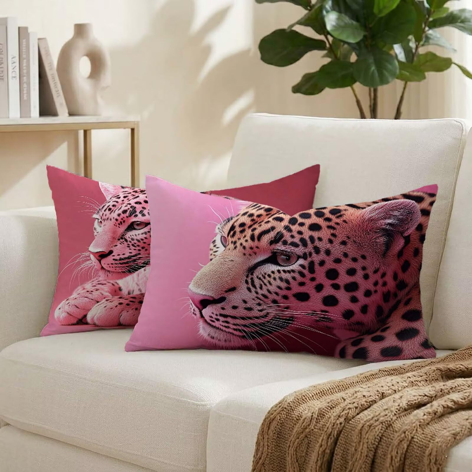 Housse coussin exterieur 40x60 impermeable violet taie oreiller canape jardin lot de 2