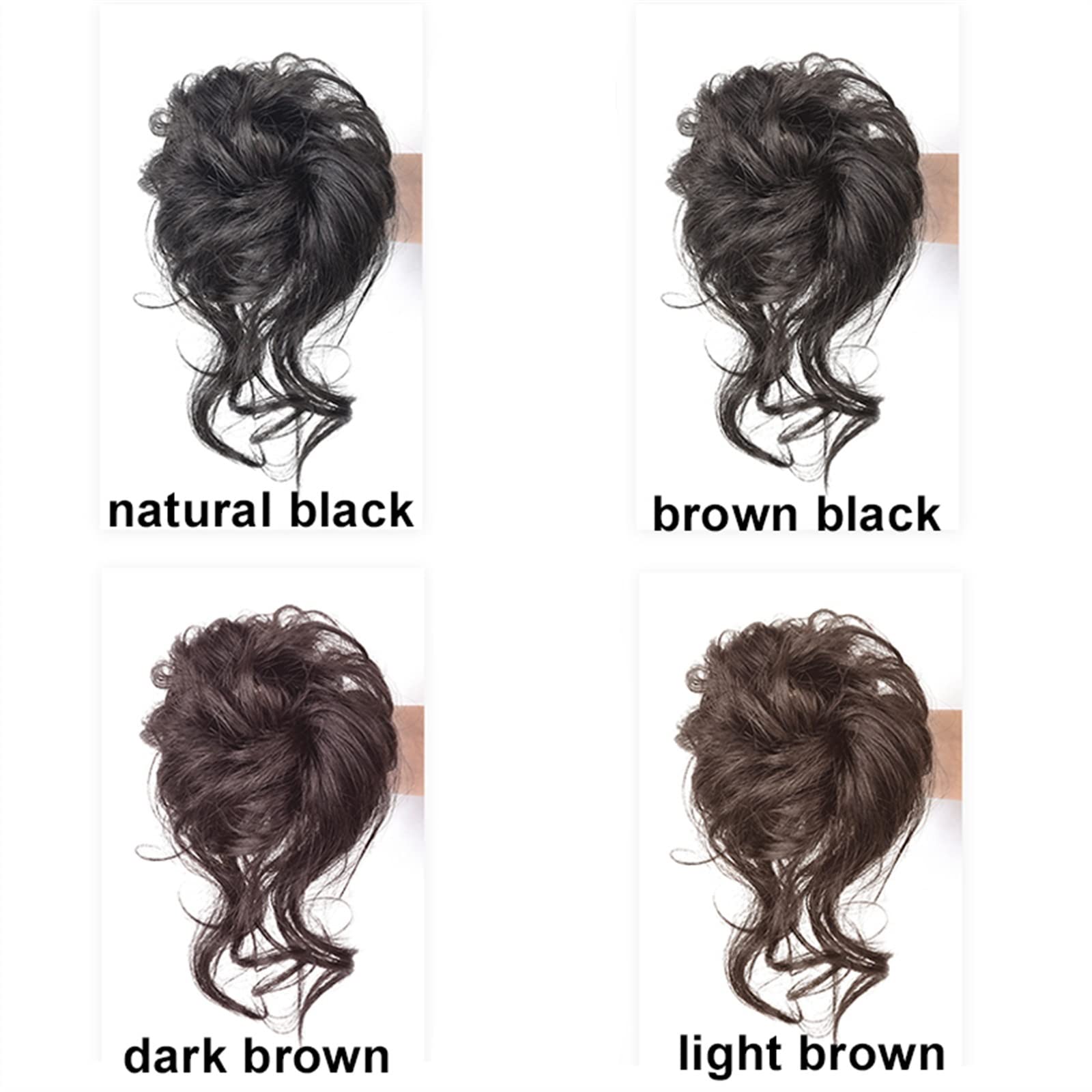 Moño para mujer, moño desordenado, pieza de cabello, moño para el cabello, cola de caballo, moño, cabello humano brasileño, rizado, ondulado, desordenado, extensiones de cabello para mujeres, moño