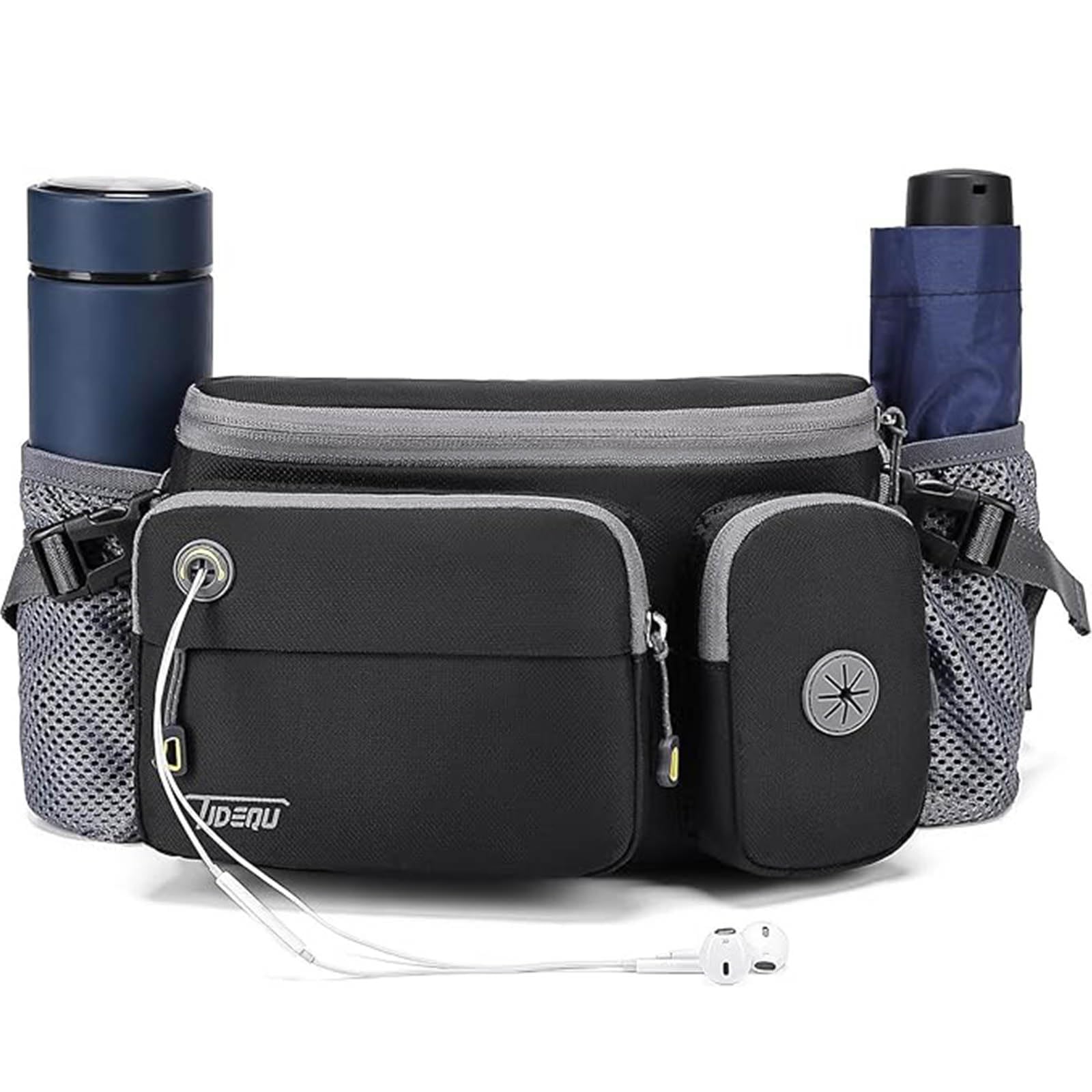 Hiking Fanny Pack for Men Women Large Hiking Waist Packs Adjustable Mens Fanny Pack Crossbody with Water Bottle Holders Waist Bag for Men for Travel Running Cycling