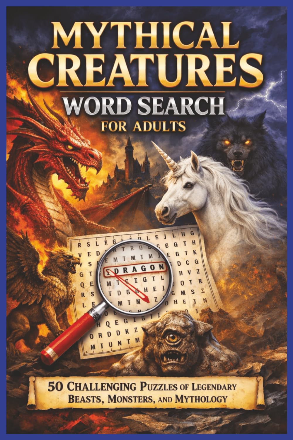 MYTHICAL CREATURES WORD SEARCH: 50 Legendary Puzzles Featuring Dragons, Beasts, and Creatures from World Mythology (Word Search Puzzle Collection)