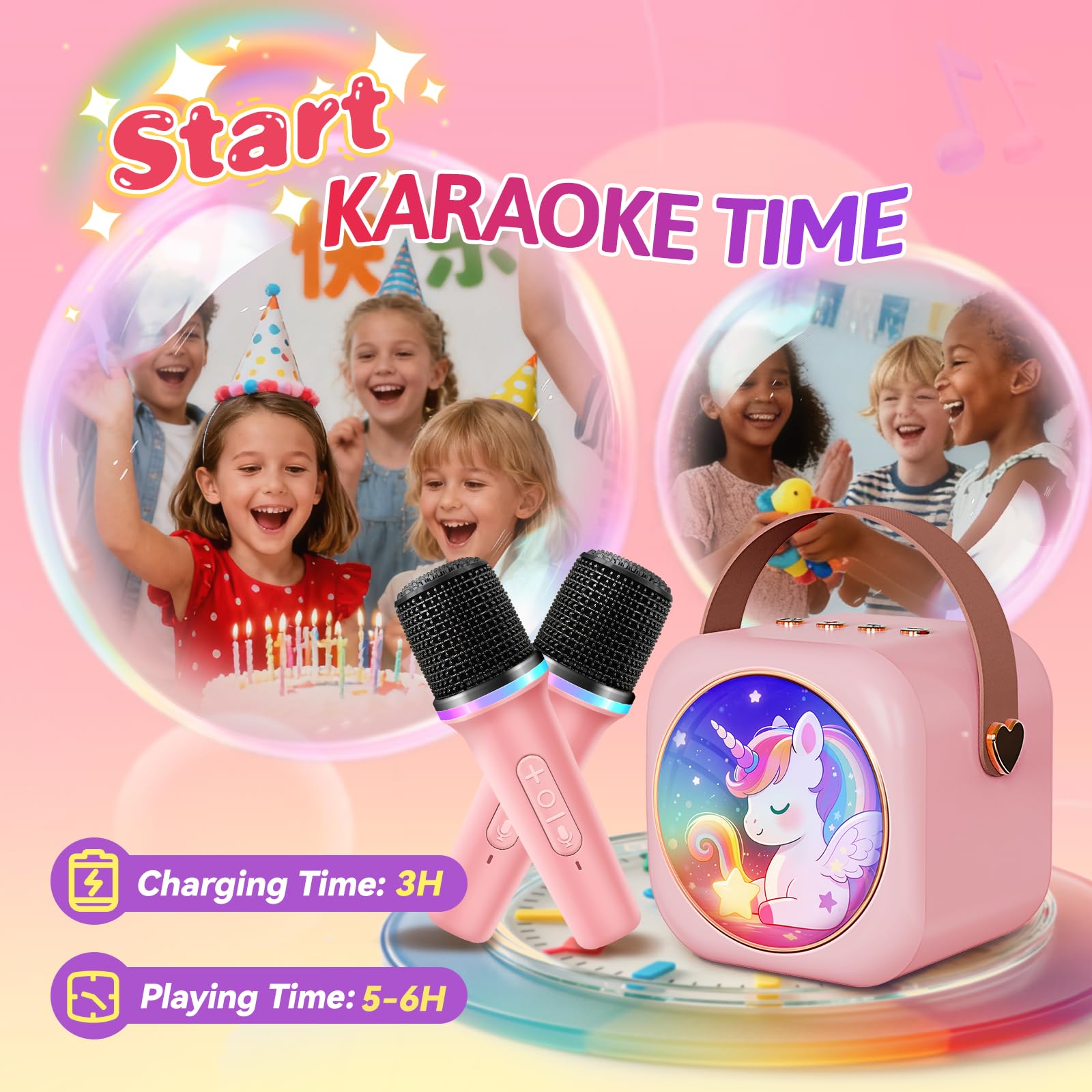 Micrófono para niños, reproductor de MP3, mejores regalos para niñas de 3, 4, 5, 6, 7, 8, 9, 10, 11, 12 años + años, juguete de cumpleaños de 4 a 12 años, regalo para fiestas de niñas y niños 7