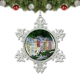 Czech Diana Lookout Tower Karlovy Vary Christmas Ornament Tree Decoration Crystal Metal Souvenir Gift