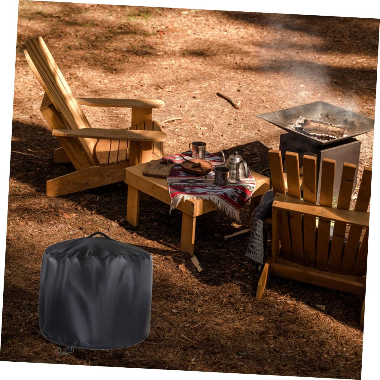 Water-resistant Bbq Fire Stove Cover Outdoor Fire Pit Cover Round Weatherproof Easy to Use Clean