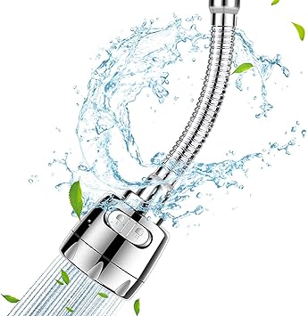 HAPYSA 360 Flexible 2 Modes Water Saving Nozzle Faucet Sprayer Extender, Water Faucet Sprayer for Kitchen Sink and Bathroom