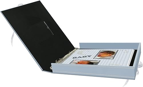 Miniatura 2 de Álbum de recuerdos en forma de caja de piel sintética cosida con anillas en D, 12 x 12 pulgadas