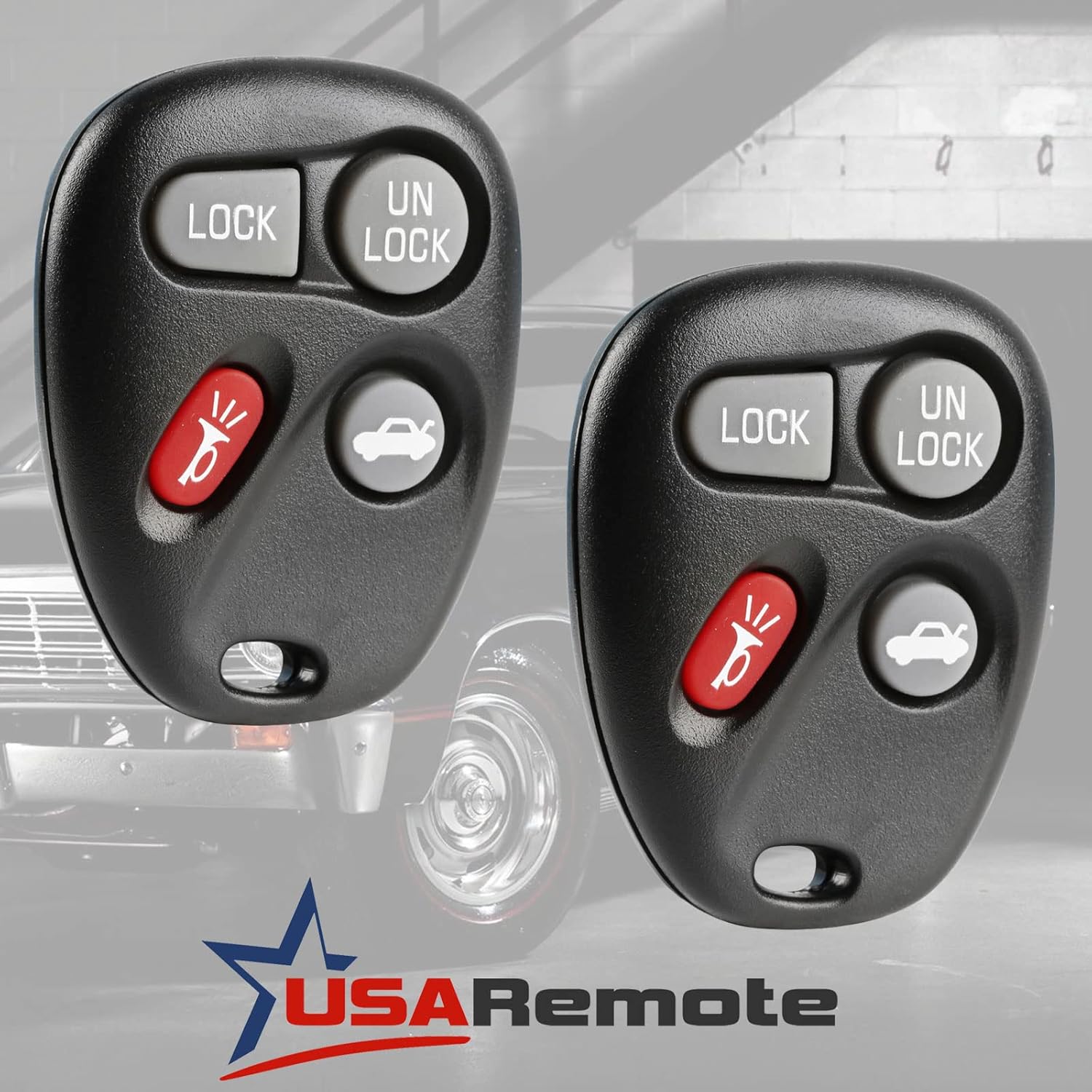 Car Key Fob Keyless Entry Remote fits Buick Lesabre Park Avenue/Chevy Impala Malibu Monte Carlo/Oldsmobile 88 98 Alrero Aurora/Pontiac Bonneville Grand AM (KOBUT1BT, 25678792), Set of 2