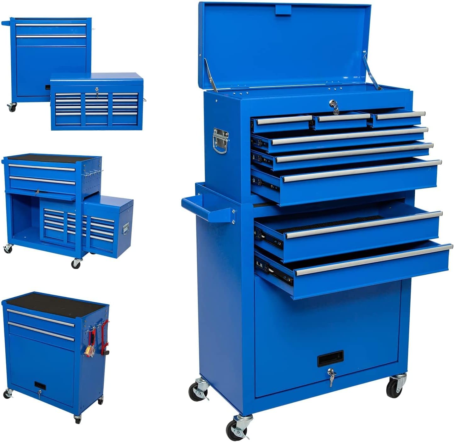 Buy 8Drawer High Capacity Tool Chest with 4 Wheels,Lockable Rolling