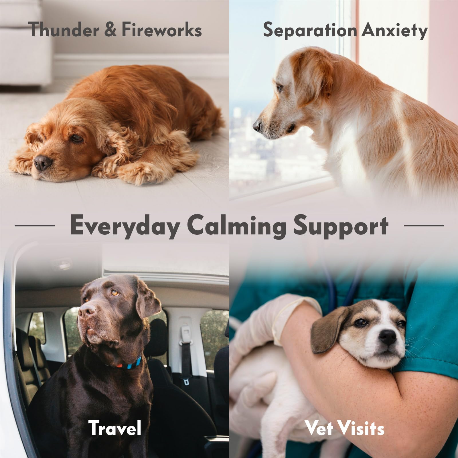 Paw Inspired Chaleco de ansiedad para perros, chaqueta de trueno con peso calmante para perros, chaleco de compresión calmante para tormentas eléctricas, fuegos artificiales, viajes, ansiedad por
