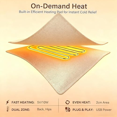 Miniatura 4 de Sillas de campamento dobles con calefacción, 3 niveles de calor acolchadas y portátiles con soporte para copas de vino, soporte para tazas,