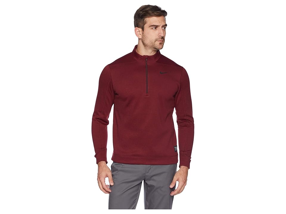 

Nike Golf Therma Repel 1/2 Zip Top (Burgundy Crush/Heather/Black) Men's Clothing