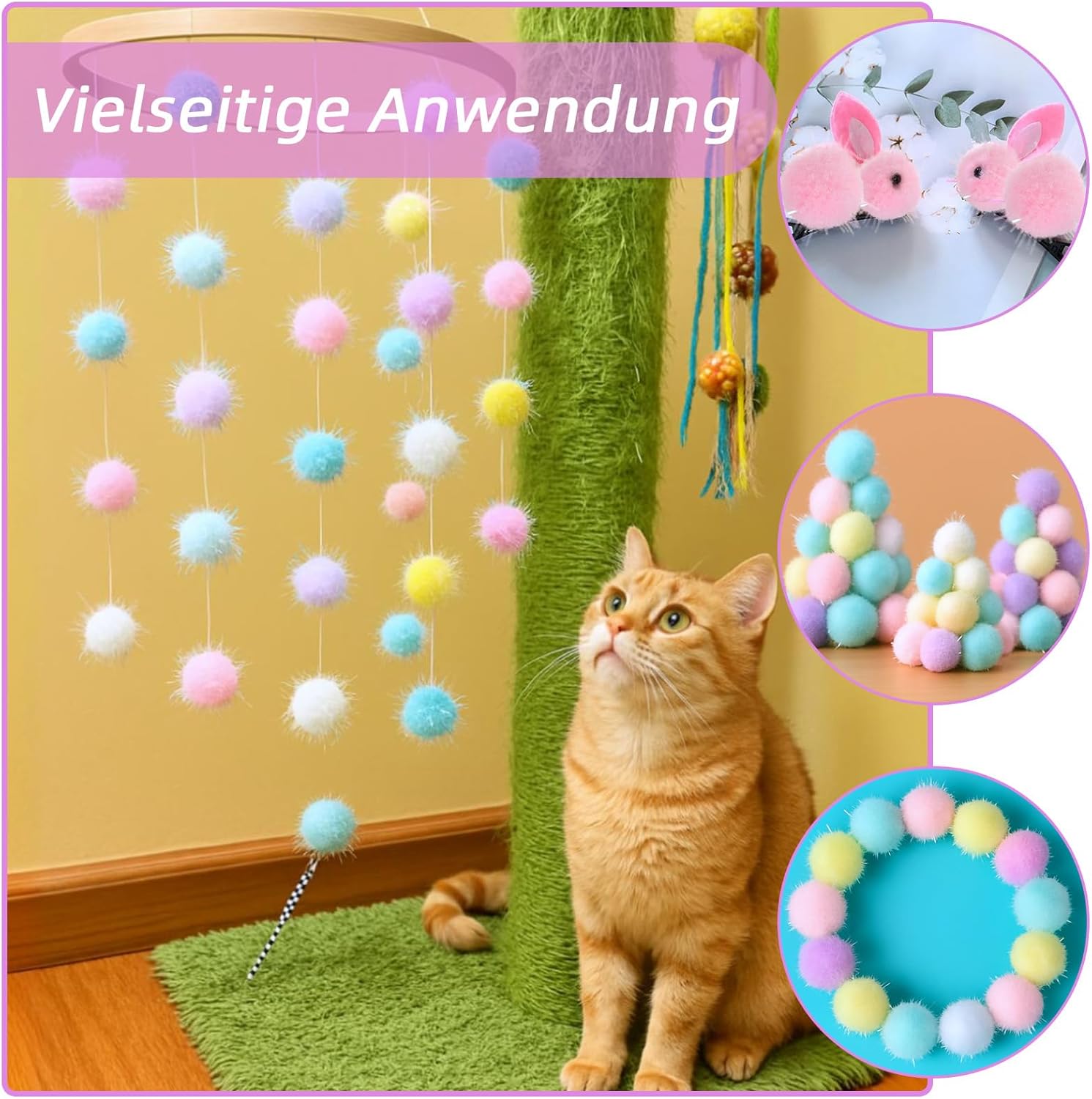 240 Pcs Pompoms for Crafts Mini Pom Pom Balls Craft Pom Poms Bulk Fuzzy Pompom Puff Balls for DIY Arts, Crafts Projects, Home Decorations, Summer Holiday Party, Small Pom Poms Colores - Image 6