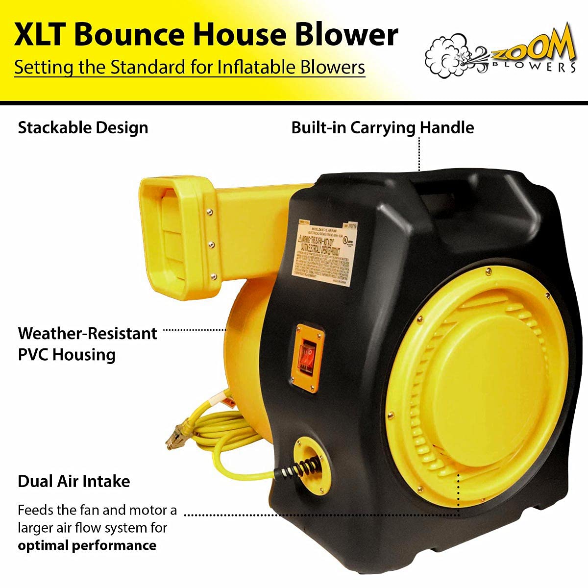 Zoom Blowers 1.5 HP Zoom XLT Commercial Air Blower Powerful, Compact