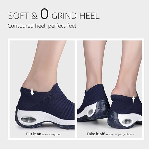 Miniatura 6 de STQ Walking Shoes Women Slip on Sneakers Non Slip Work Air-Cushion Arch Support Tennis Plantar Fasciitis Orthopedic Breathable Mesh Comfortable