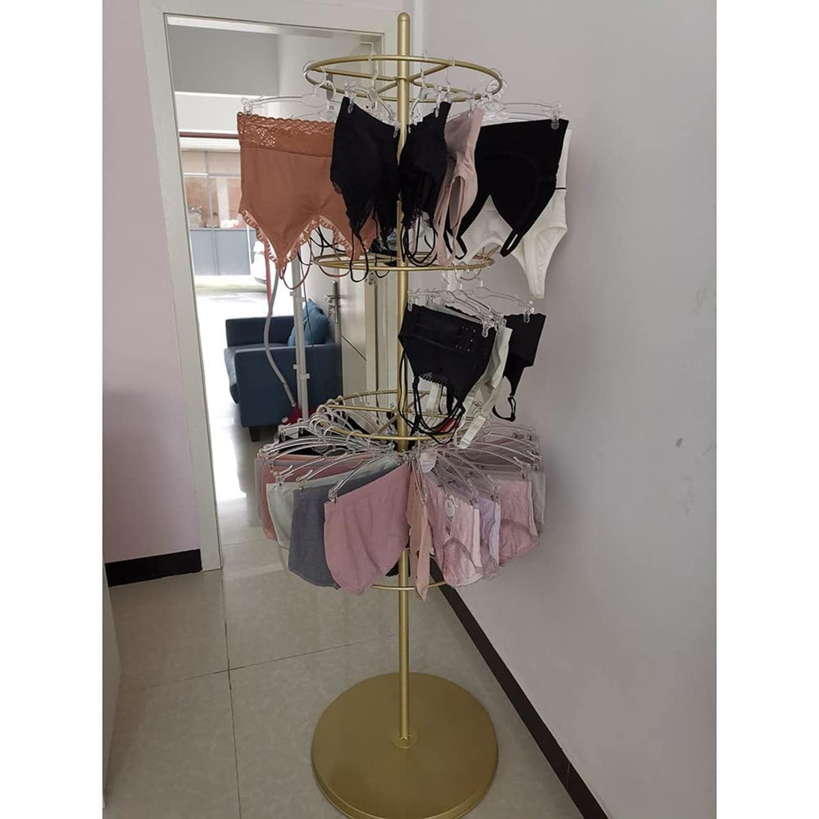 Espositore girevole per merchandising, scaffale girevole a 3 livelli per uso al dettaglio, ideale per biancheria intima, calze e accessori per mostre