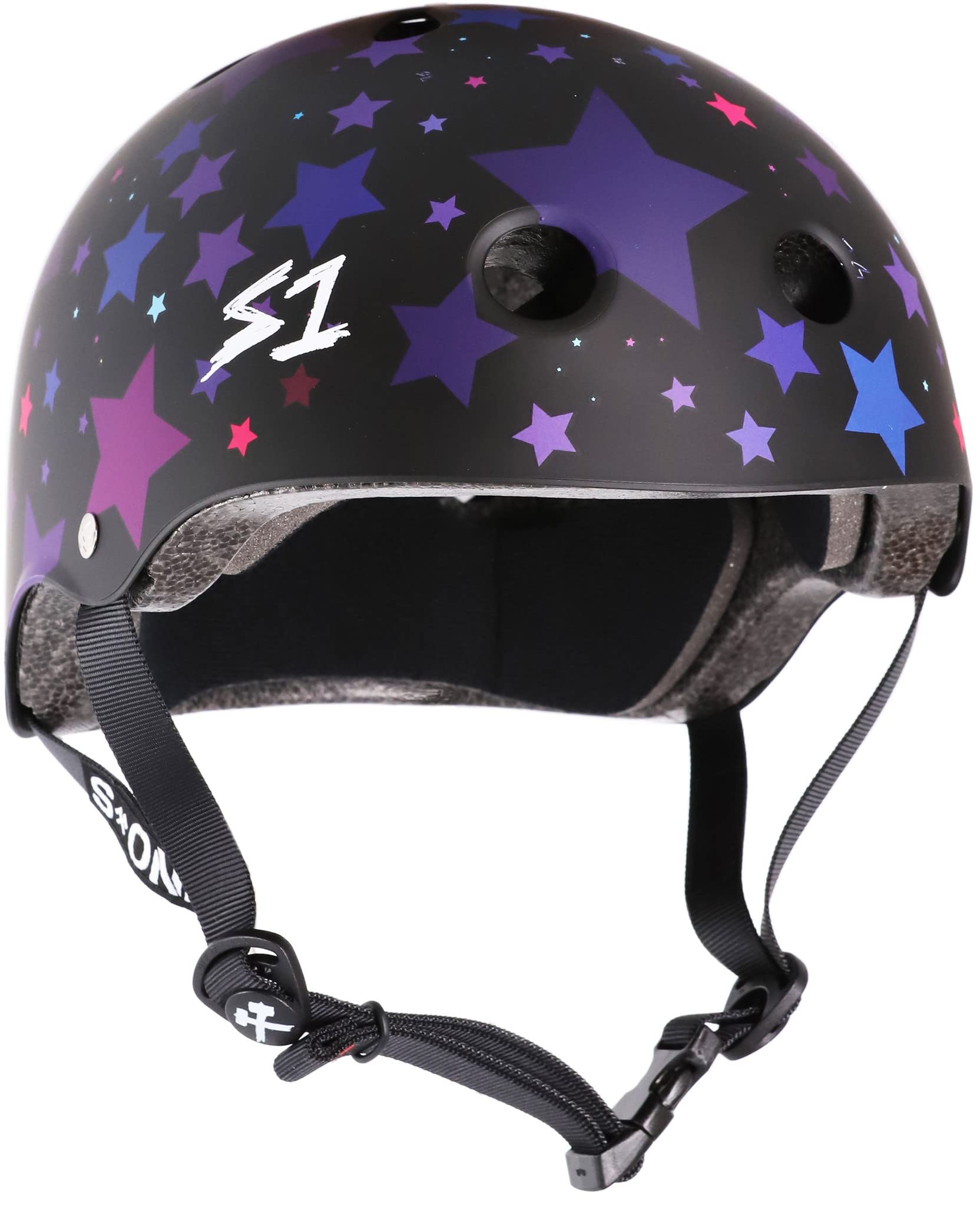 S1 Lifer Helmet for Skateboarding, BMX, and Roller Skating - EPS Fusion Foam, CPSC & ASTM Certified - Black Matte Star XX-Large (58.4 cm) — image 1